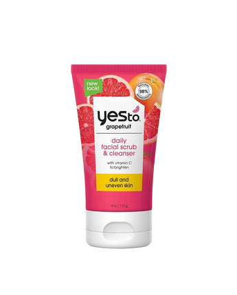 Yes To Grapefruit Daily Facial Scrub & Cleanser, Natural, Vegan & Cruelty Free, 4 Oz