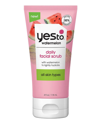 Yes To Watermelon Daily Facial Scrub, Invigorating and Exfoliating Cleanser That Melts Away Make Up, Lightly Hydrates With Antioxidants and Vitamin C, Natural, Vegan & Cruelty Free, 4 Oz