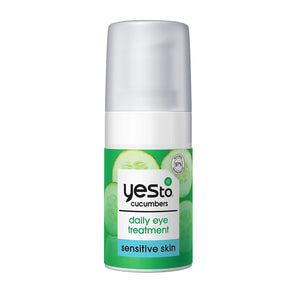 Yes To Cucumber Daily Eye Treatment - With Caffeine Compound & Evodia Fruit Extract, Natural & Cruelty Free, 0.5 Fl Oz