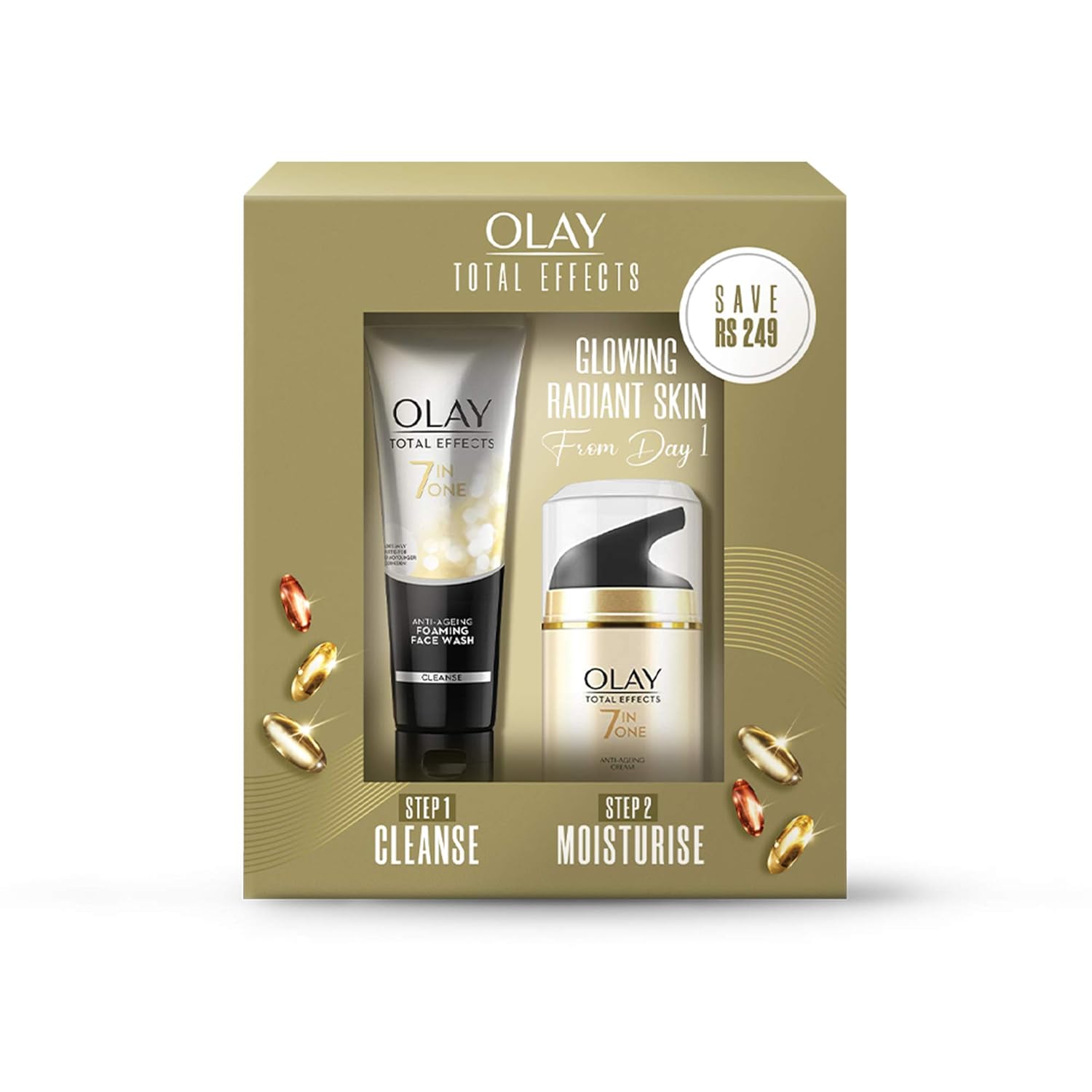 Olay Total Effects 7 in One Day cream (SPF 15) 50 g Total Effects Foaming Cleanser 100g