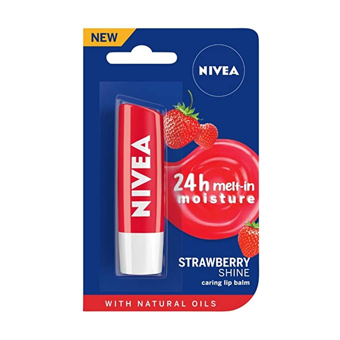 Nivea Lip Care Fruity Shine Strawberry, 4.8g Unboxed